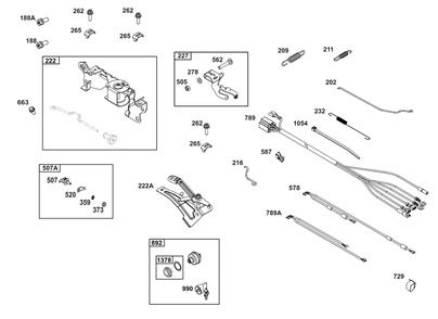 Controls Group Diagram and Parts List for 386447-0181-B5 200000 - 399999 Briggs and Stratton Engine